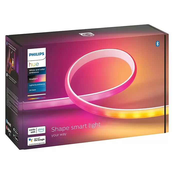 Philips Hue LED-Band Gradient Basis-Set - Länge: 2 m, RGBW, 20 W - Diagonale Ansicht