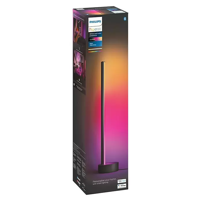 Philips Hue LED-Tischleuchte Gradient Signe - L x B x H: 11,1 x 11,1 x 55,3 cm, Schwarz, Mehrfarbig - Vorderansicht