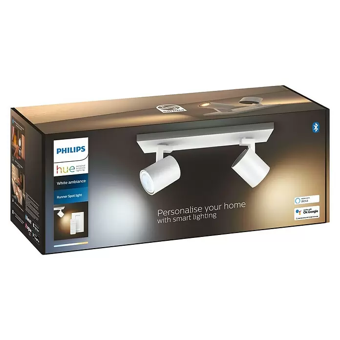 Philips Hue LED-Spotstrahler Runner - Anzahl Leuchtmittel: 2 Stk. - Diagonale Ansicht