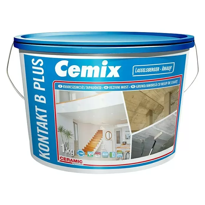 Cemix Disperzijski temeljni premaz Kontakt B Plus - 1 kg - Pogled sprijeda