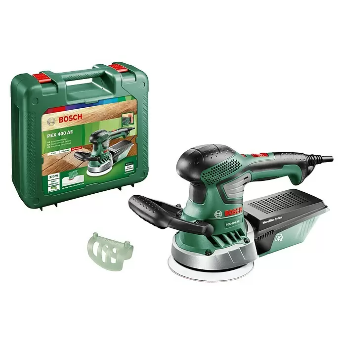 Bosch Excentrikus csiszoló PEX 400 AE - 350 W, Csiszolókorong átmérője: 125 mm - Szögletes nézet