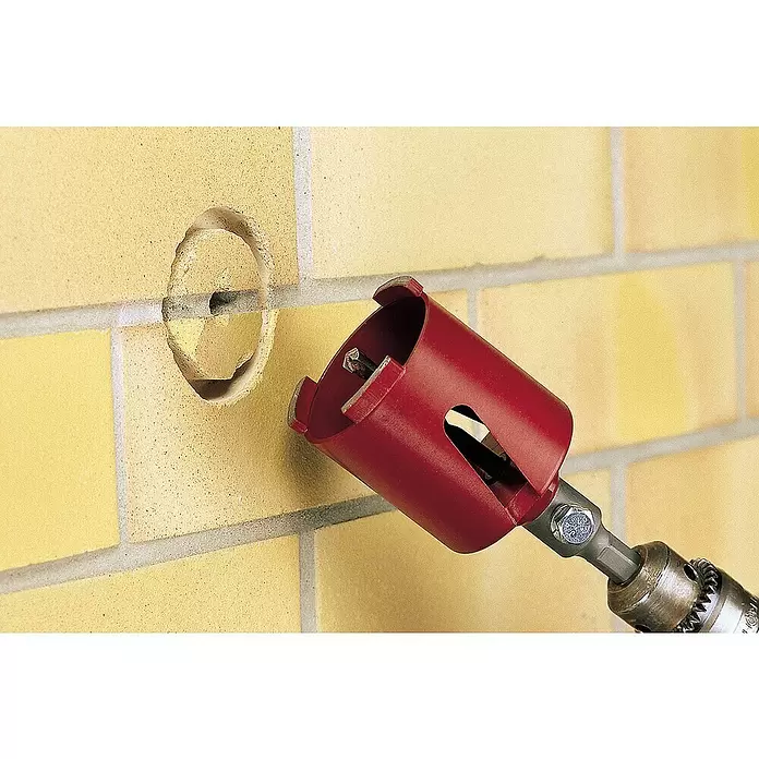 Wolfcraft Diamantboorkroon - Werkdiameter: 82 mm - Toepassingsvoorbeeld