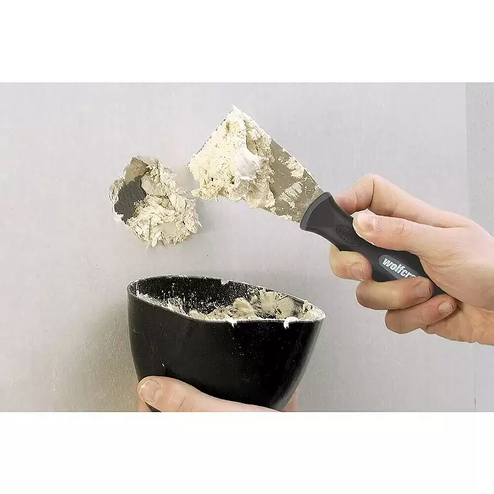 Wolfcraft Plamuurmes professioneel - Breedte: 50 mm - Toepassingsvoorbeeld