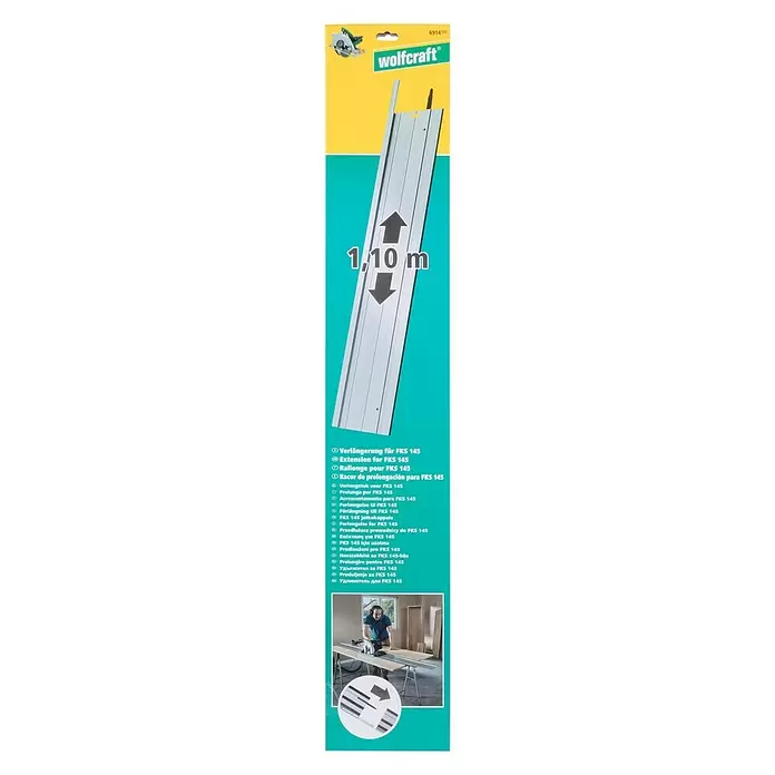 Wolfcraft Geleiderail Verlengingsset FKS 145 - l x b x h: 110 x 19 x 1,2 cm, Aluminium - Vooraanzicht