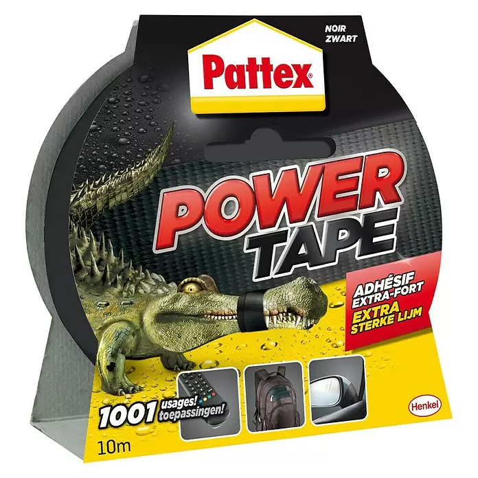 Pattex Powertape - Zwart, 50 mm x 10 m - Vooraanzicht