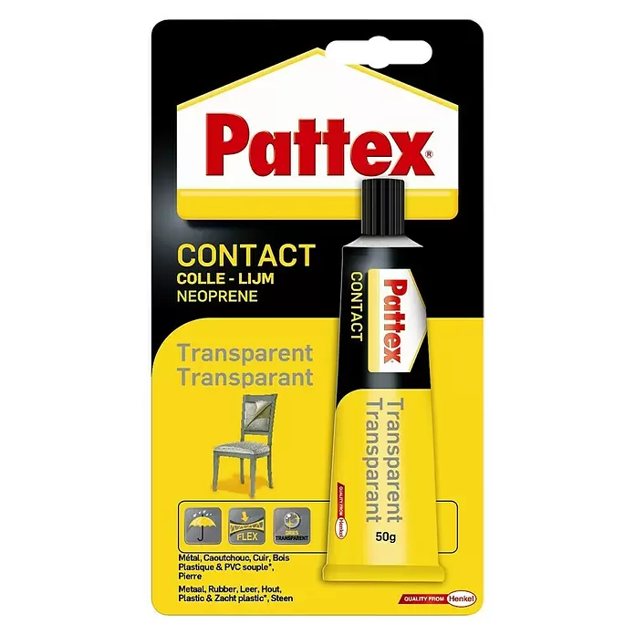 Pattex Contactlijm Transparant - 50 g, Tube, Vloeibaar - Vooraanzicht