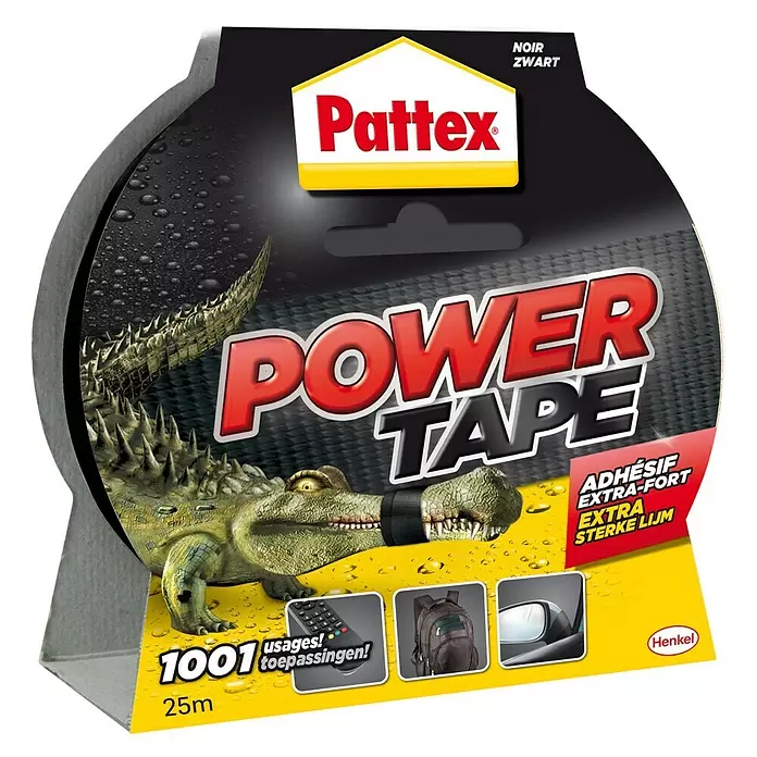 Pattex Powertape - Zwart, 50 mm x 25 m - Vooraanzicht