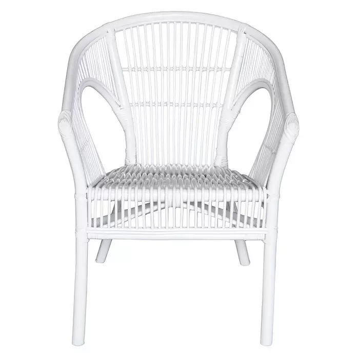 Sillón de jardín Maribel - An x Pr x Al: 58 x 57 x 77 cm, Blanco - Vista frontal