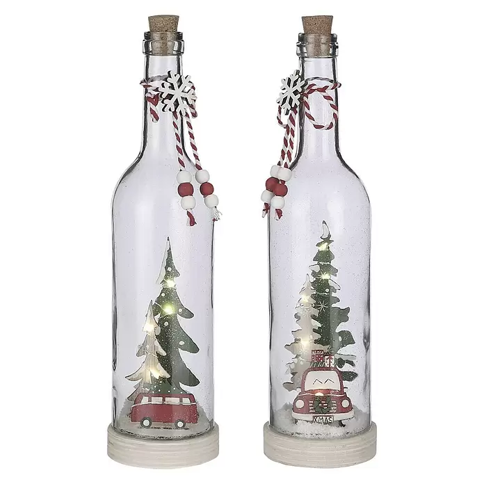Luz de Navidad LED Botella de vidrio - Transparente, Ø x Al: 8 x 31 cm - Vista frontal