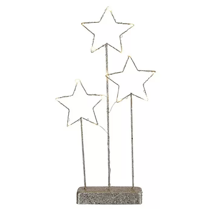 Artículos decorativos Estrellas LED - Gris, 40 cm - Vista frontal