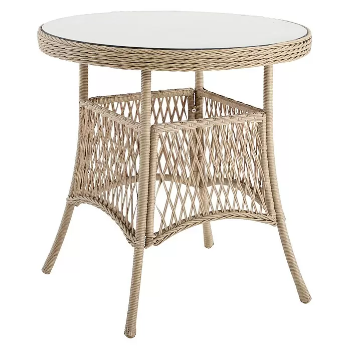 Sunfun Mesa redonda de balcón Sophie - Ø x Al: 73 x 72 cm, Caramelo, Beige - Vista frontal