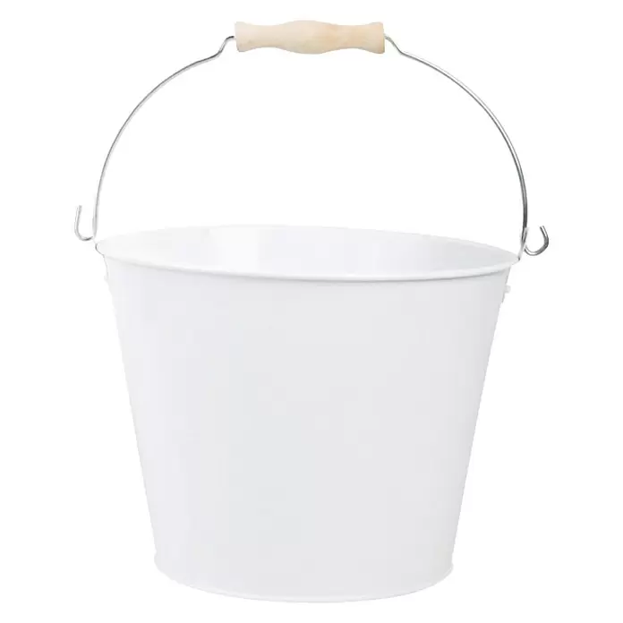 Esschert Design Vrtna kanta - Cink, 5 l, Bijele boje - Pogled sprijeda