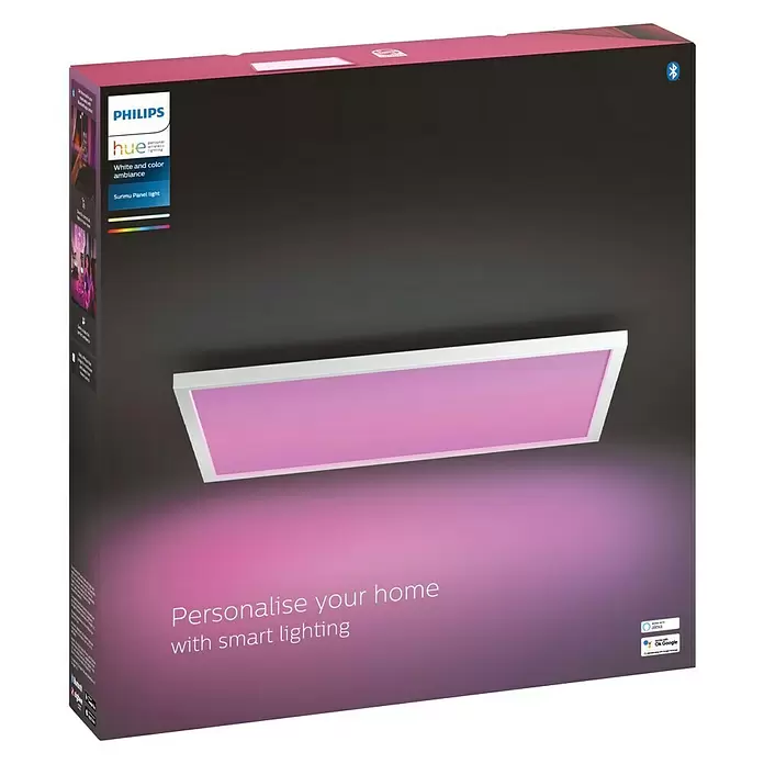 Philips Hue LED-Panel Surimo - 60 W, L x B x H: 60 x 60 x 4,8 cm, Weiß, Opal, RGBW - Diagonale Ansicht