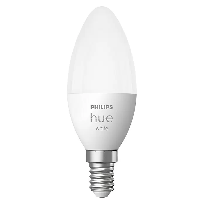 Philips Hue LED-Leuchtmittel White - E14, 5,5 W, Warmweiß, Kerzenform, 1 Stk. - Vorderansicht