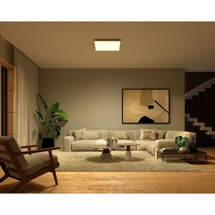 Philips Hue LED-Panel Surimo - 60 W, L x B x H: 60 x 60 x 4,8 cm, Weiß, Opal, RGBW - Stimmungsaufnahme