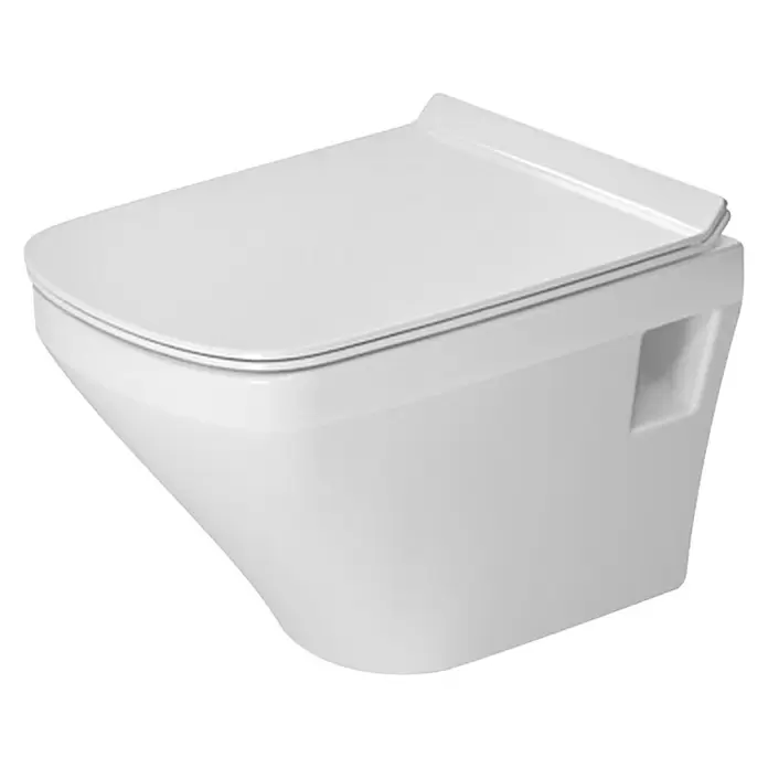 Duravit DuraStyle Wand-WC Compact - Spülrandlos, Mit schmutzabweisender Glasur, Spülform: Tief, WC Abgang: Waagerecht, Weiß - Diagonale Ansicht