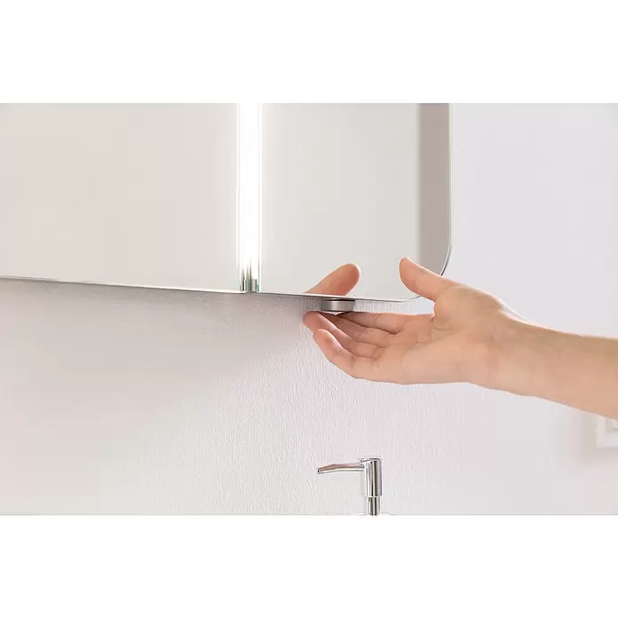 Camargue Lineo LED-Lichtspiegel - 70 x 85 cm, Sensorschalter - Detailaufnahme