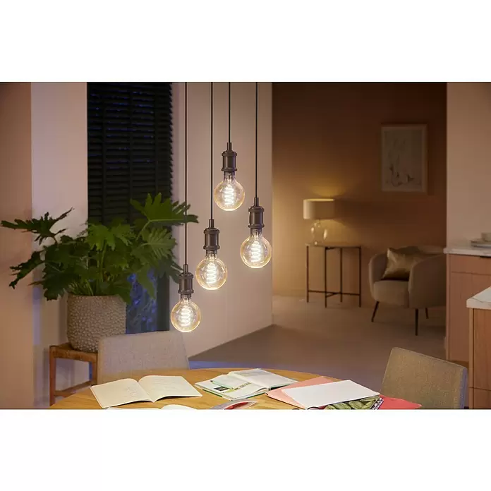 Philips Hue Bombilla LED White Ambiance Filament - E27, 7 W, G93, 550 lm, 1 ud. - Foto ambiente