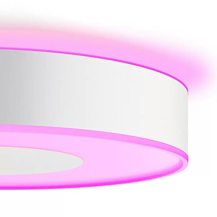 Philips Hue Plafón LED redondo Infuse - 52,5 W, Ø x Al: 42,5 x 8,4 cm, Blanco, Multicolor - Primer plano