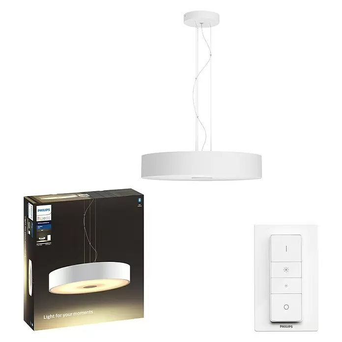 Philips Hue LED-Pendelleuchte Fair - Höhe: 150 cm, 444 mm, Weiß - Vorderansicht
