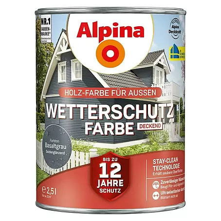 Alpina  Wetterschutzfarbe deckend Holz-Farbe für Außen