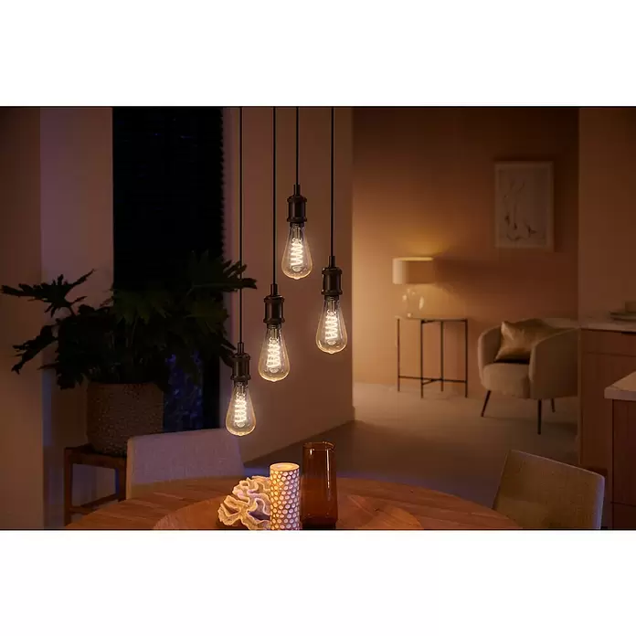 Philips Hue LED-Leuchtmittel White Ambiance Filament - E27, 7 W, ST72, 550 lm, 1 Stk. - Stimmungsaufnahme
