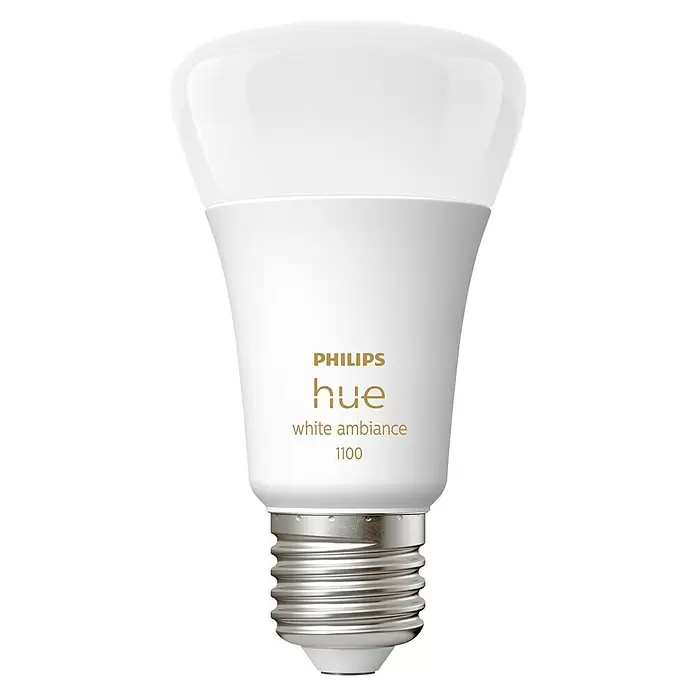 Philips Hue LED-Leuchtmittel White Ambiance - E27, 8 W, A60, 1.100 lm, 1 Stk. - Vorderansicht