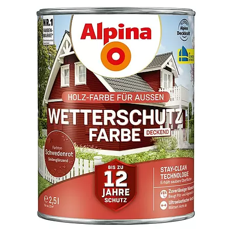 Alpina  Wetterschutzfarbe deckend Holz-Farbe für Außen