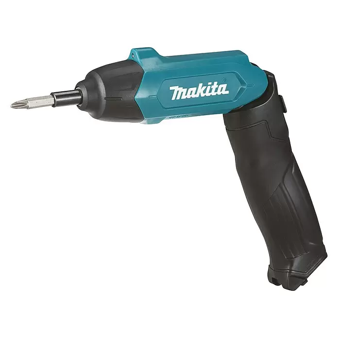 Makita Akku-Knickschrauber DF001DW - 3,6 V, Li-Ionen, 1 Akku, Leerlaufdrehzahl: 220 U/min - Diagonale Ansicht