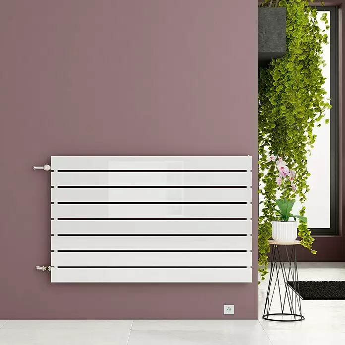 Admiral Radiador de diseño Rom - 100 x 63 cm, 631 W, Blanco - Foto ambiente
