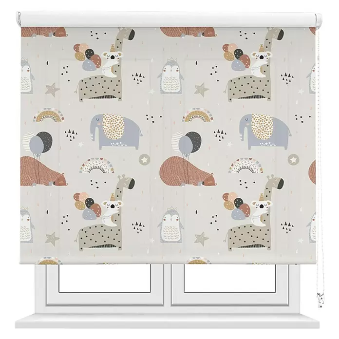 Estor enrollable Animales - An x Al: 150 x 190 cm, Gris - Vista frontal