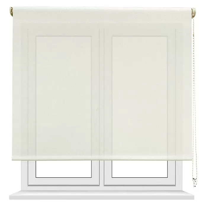 Estor enrollable screen 10% - An x Al: 105 x 190 cm, Blanco lino - Vista frontal