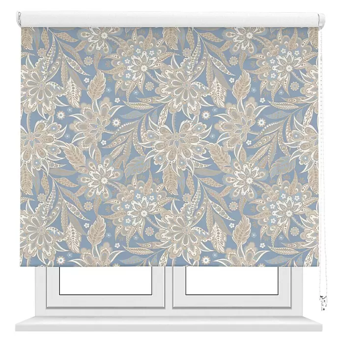 Estor enrollable Flor Naia - An x Al: 120 x 190 cm, Azul - Vista frontal