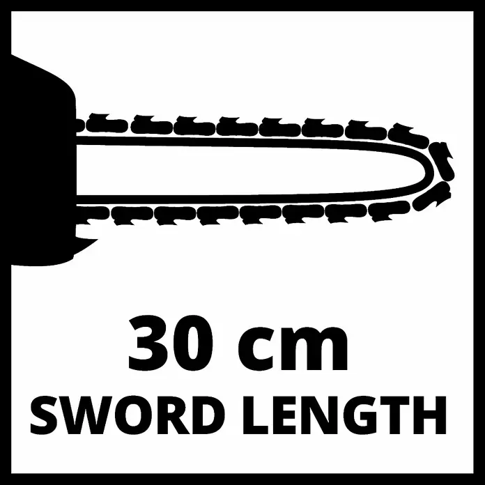 Einhell Power X-Change Akku-Kettensäge FORTEXXA 18/30 - 18 V, Li-Ionen, Ohne Akku, Schwertlänge: 30 cm - Skizze