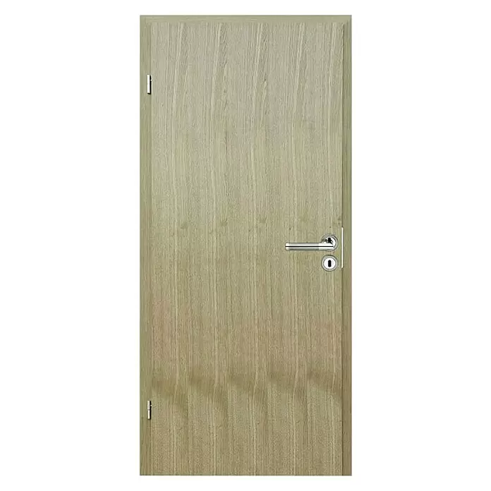 Eurolam Sobna vrata - 1.000 x 2.050 mm, DIN graničnik: Lijevo, Svijetli hrast, Središnji položaj: Puna iverica - Pogled sprijeda