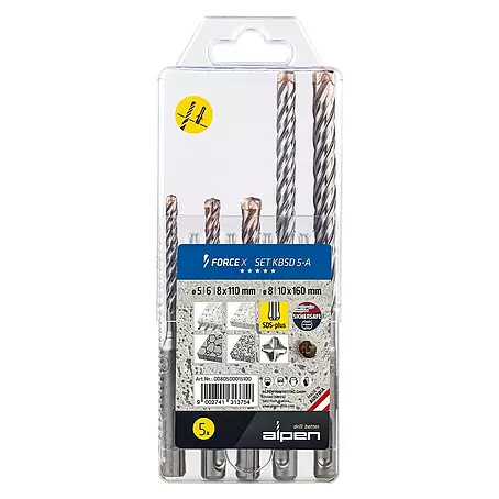 Alpen  SDS-Plus Betonbohrer-Set Force X  KBSD 5
