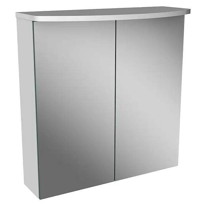 Camargue Swing LED-Spiegelschrank - B x H: 60 x 70,5 cm, Mit Beleuchtung, Spanplatte, Weiß - Diagonale Ansicht