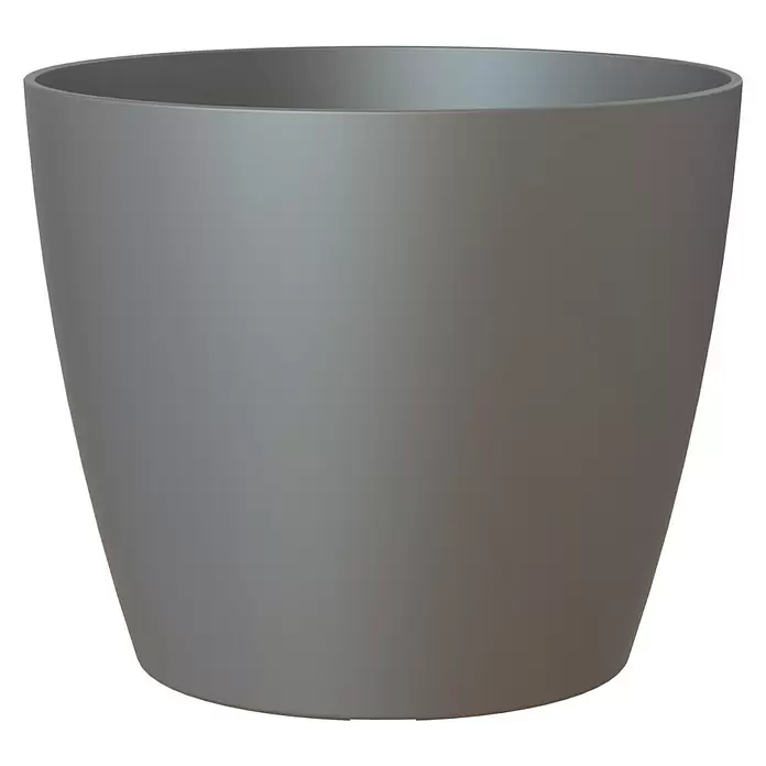 Artevasi Pflanztopf San Remo - Außenmaß (Ø x H): 16 x 14,5 cm, Kunststoff, Anthrazit - Vorderansicht