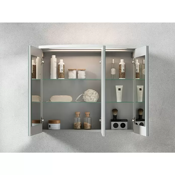 Camargue Swing LED-Spiegelschrank - B x H: 80 x 70,5 cm, Mit Beleuchtung, Spanplatte, Weiß - Stimmungsaufnahme