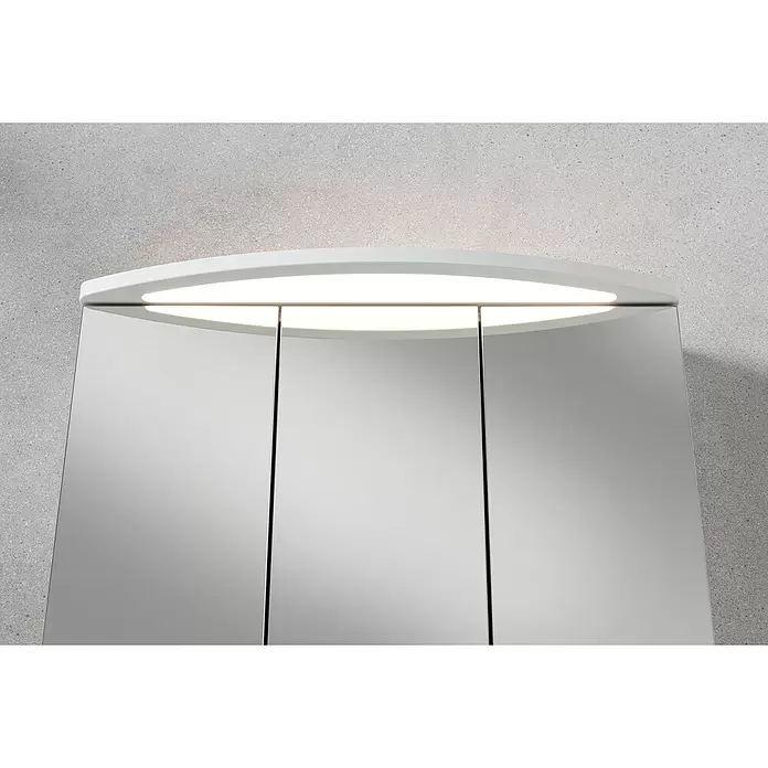 Camargue Swing LED-Spiegelschrank - B x H: 80 x 70,5 cm, Mit Beleuchtung, Spanplatte, Weiß - Detailaufnahme