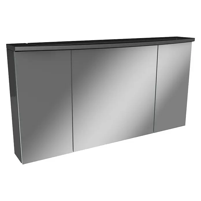 Camargue Swing LED-Spiegelschrank - B x H: 120 x 70,5 cm, Mit Beleuchtung, Spanplatte, Grafit - Diagonale Ansicht