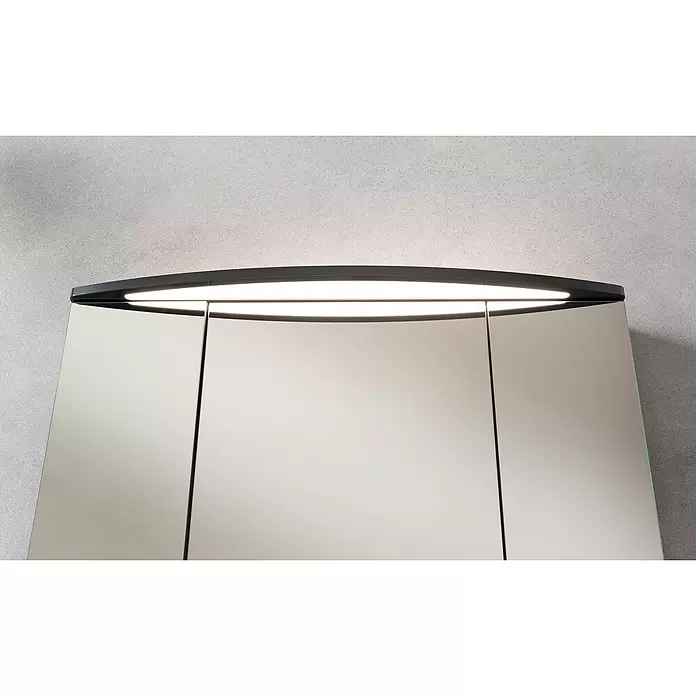 Camargue Swing LED-Spiegelschrank - B x H: 120 x 70,5 cm, Mit Beleuchtung, Spanplatte, Grafit - Detailaufnahme
