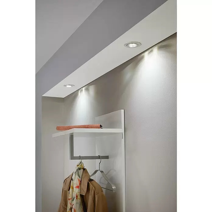 Eglo LED-Einbauleuchte Tedo - 5 W, Nickel matt, Warmweiß, Durchmesser: 7,8 cm, 3 Stk. - Stimmungsaufnahme