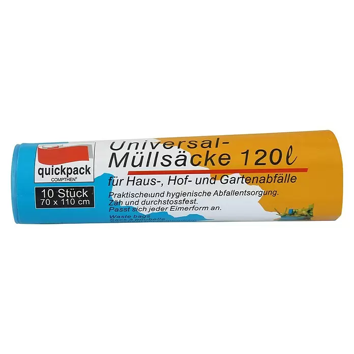 Quickpack Müllbeutel - 120 l, 10 Stk., Blau - Vorderansicht