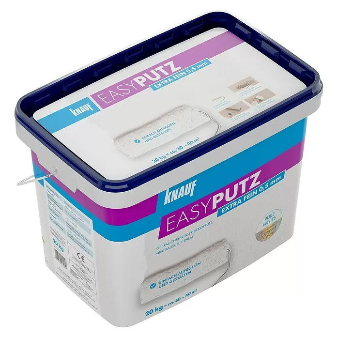 Knauf Easyputz Extra fein - Weiß, 20 kg, Korngröße: 0,5 mm - Diagonale Ansicht