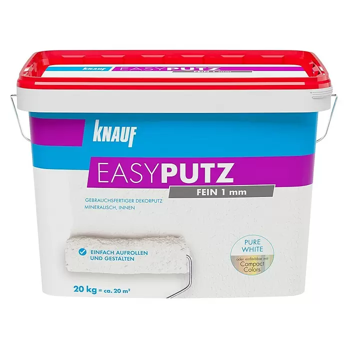 Knauf Easyputz Fein - Weiß, 20 kg, Korngröße: 1 mm - Vorderansicht