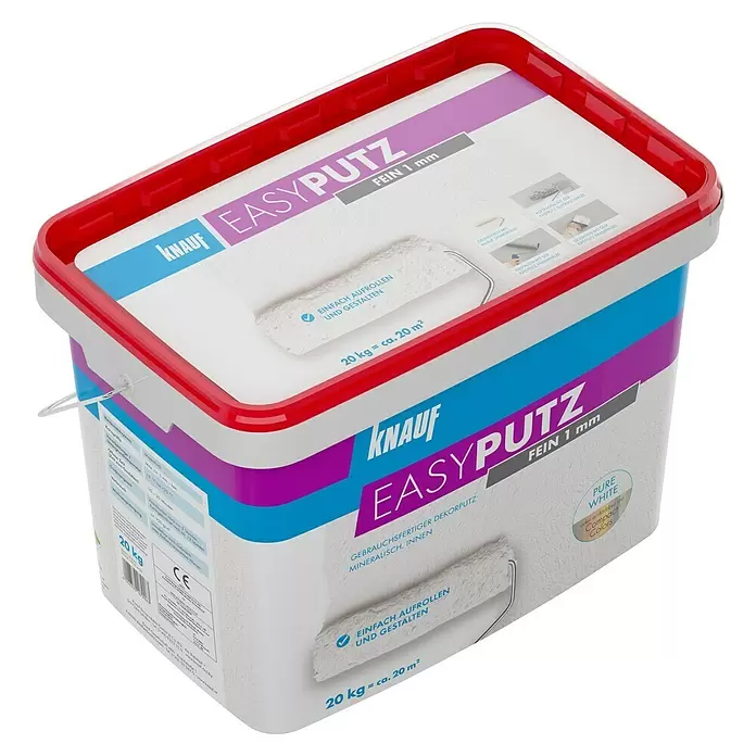 Knauf Easyputz Fein - Weiß, 20 kg, Korngröße: 1 mm - Diagonale Ansicht