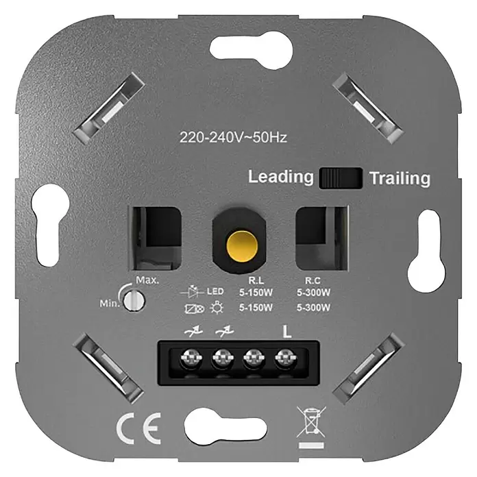 UniTEC LED-Dimmer - Elektronisch/Konventionell, Unterputz - Vorderansicht