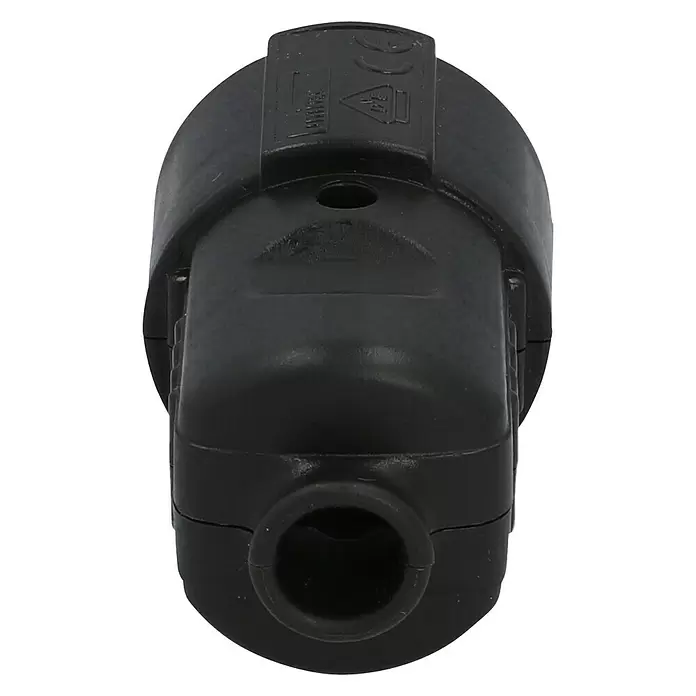 UniTEC Schutzkontakt-Kupplung - Schwarz, Kunststoff, IP20, 250 V, 16 A - Vorderansicht