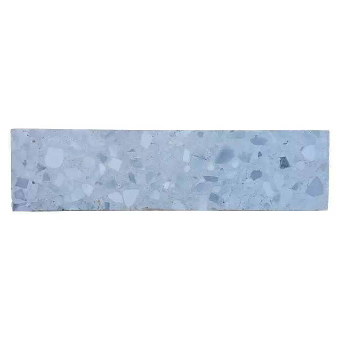 BHS Madrid Zócalo Blanco - 7 x 30 cm, Blanco y gris, Granito - Vista frontal